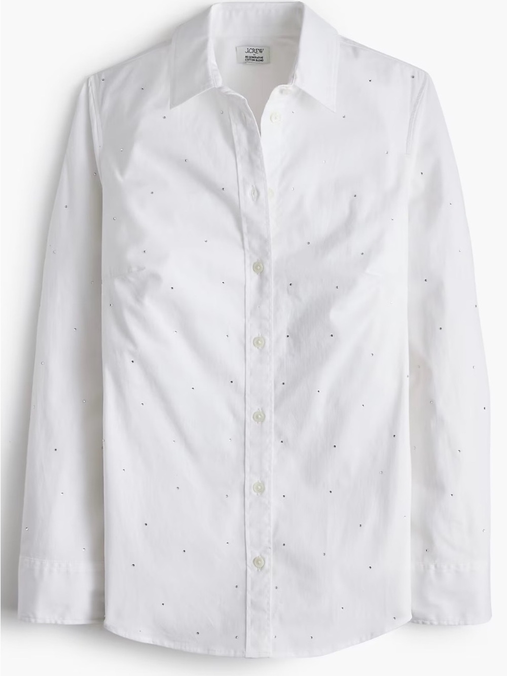 J. Crew White Button-Down Shirt with Jewel Embellishments NWT